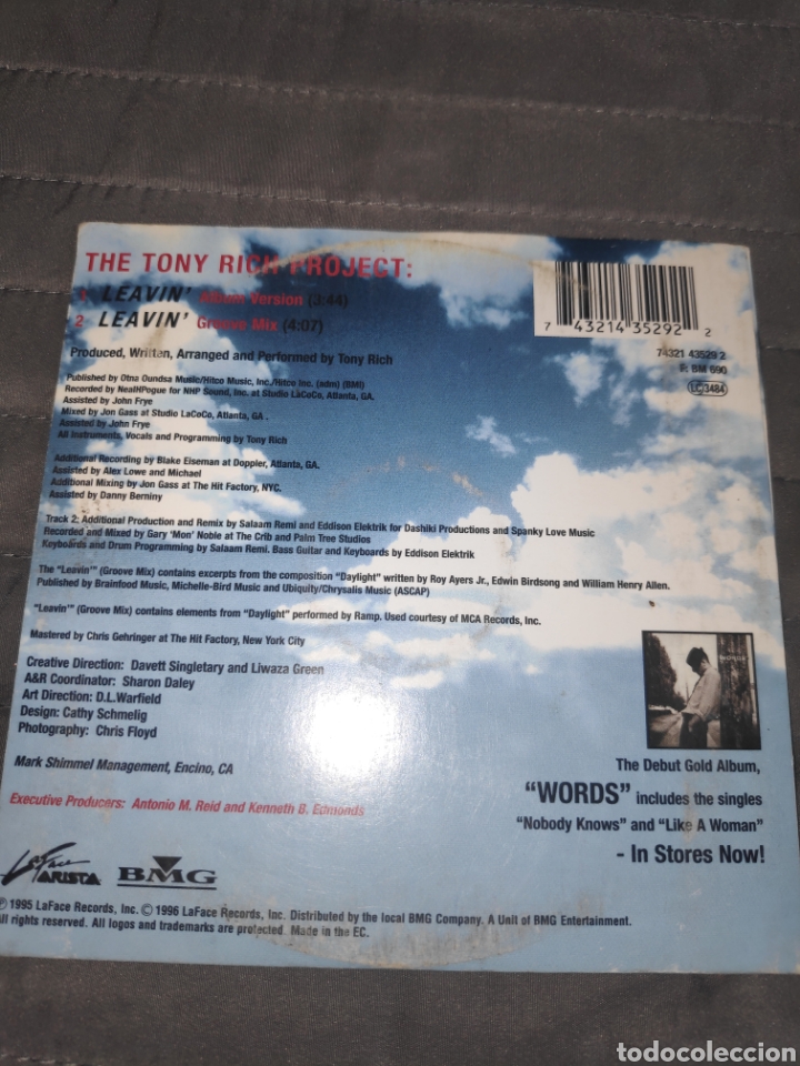 CDs de m&uacute;sica: Cd single - The Tony rich project - Leavin - Foto 2