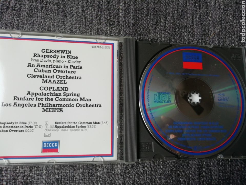 CDs de m&uacute;sica: Gershwin / Copland. Mehta/Maazel. Decca Ovation. - Foto 3