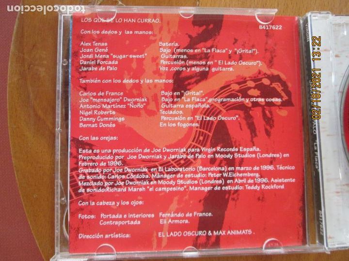 CDs de m&uacute;sica: JARABE DE PALO - LA FLACA - CD -1996 - Foto 3