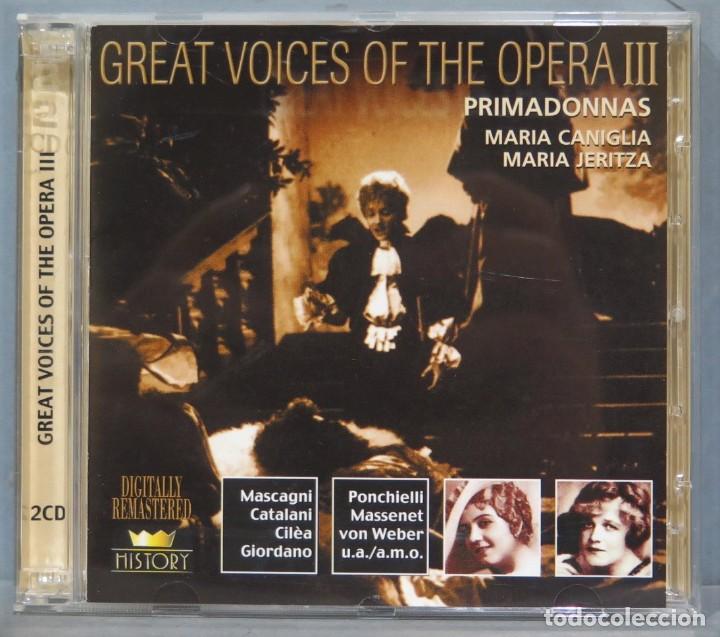 CD di Musica: CD. Great Voices of the Opera lll. PrimaDonnas. CANIGLIA. JERITZA