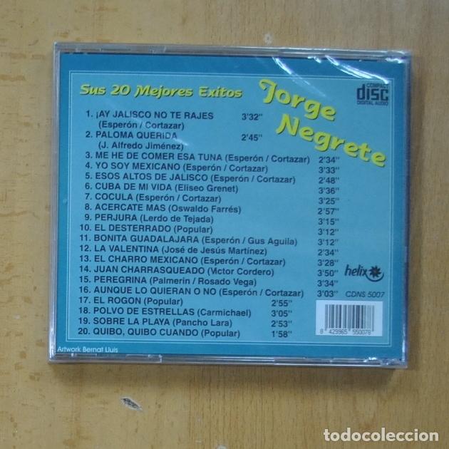 CDs de m&uacute;sica: JORGE NEGRETE - SUS 20 MEJORES EXITOS - CD - Foto 2
