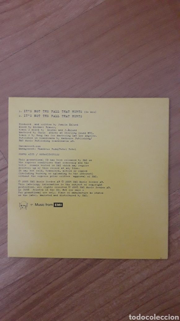 CDs de m&uacute;sica: CAESARS. ITS NOT THE FALL THAT HURTS - Foto 2