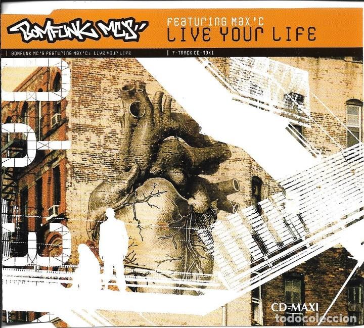 CDs de m&uacute;sica: BOMFUNK MCS FEATURING MAX C - LIVE YOUR LIFE CD SINGLE 7 TRACKS 2002 - Foto 1