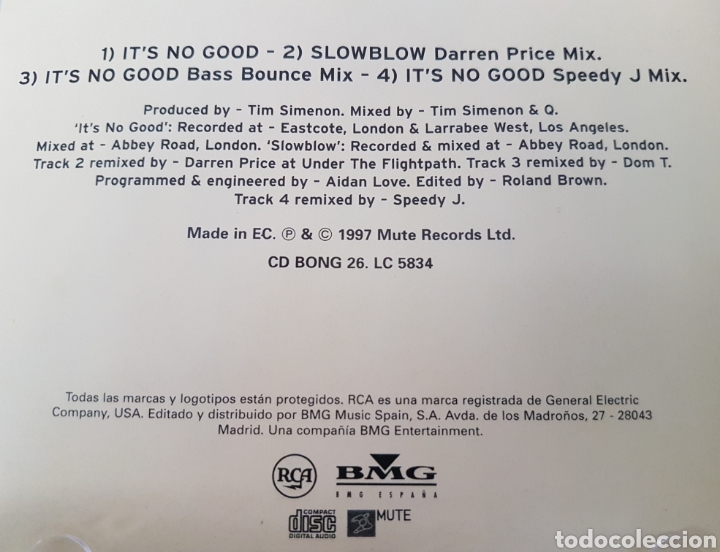 CDs de m&uacute;sica: CD DEPECHE MODE - IT S NO GOOD. ED. ESPA&Ntilde;OLA - Foto 3