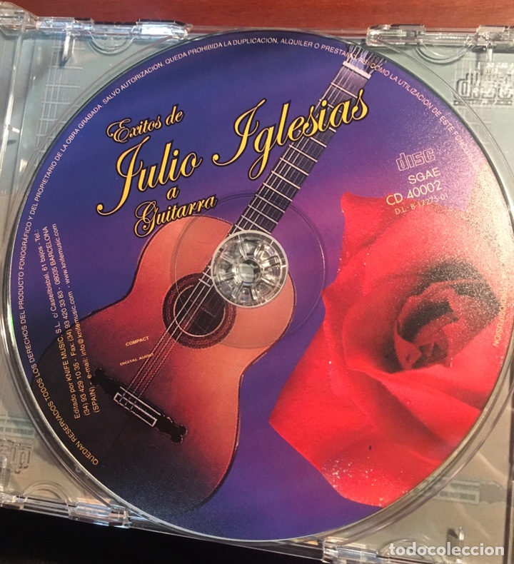 CDs de m&uacute;sica: CD &Eacute;XITOS DE JULIO IGLESIAS A LA GUITARRA - Foto 3