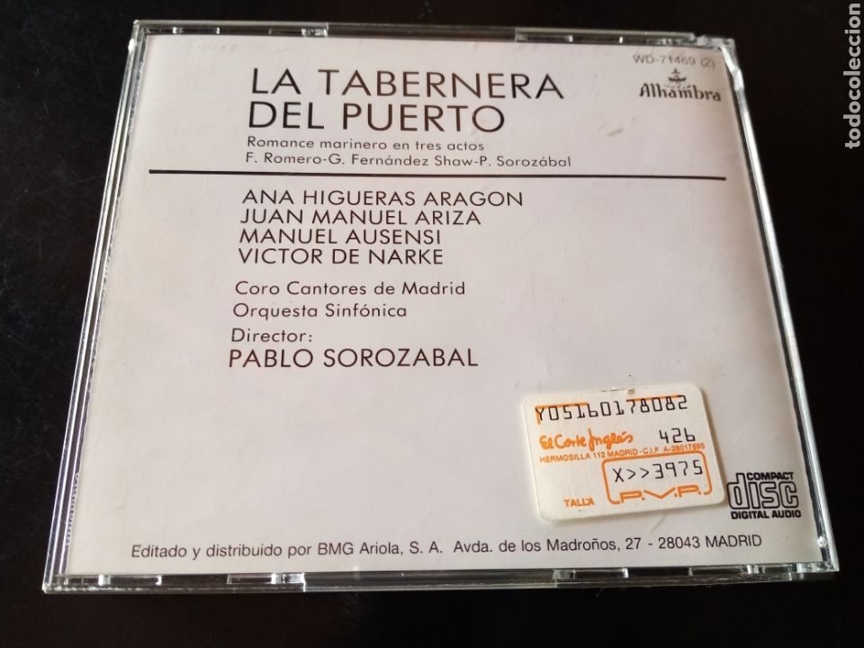 CDs de m&uacute;sica: La tabernera del puerto. - Foto 3