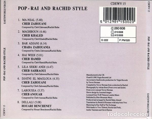 CDs de m&uacute;sica: Pop - Rai And Rachid Style - CD - Foto 2