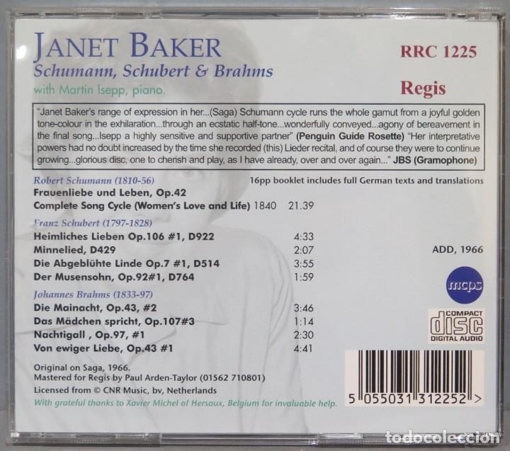 CDs de m&uacute;sica: CD. Lieder de Schumann, Schubert and Brahms. BAKER - Foto 2