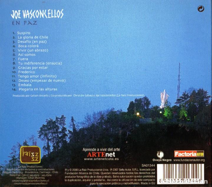 CDs de Música: JOE VASCONCELLOS - EN PAZ - CD DIGIPACK - Foto 2 - 246331165