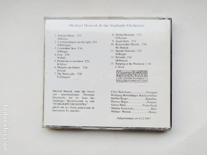 CDs de m&uacute;sica: MICHAEL HONZAK & THE STARLIGHT ORCHESTRA. CD. TDKCD36 - Foto 3