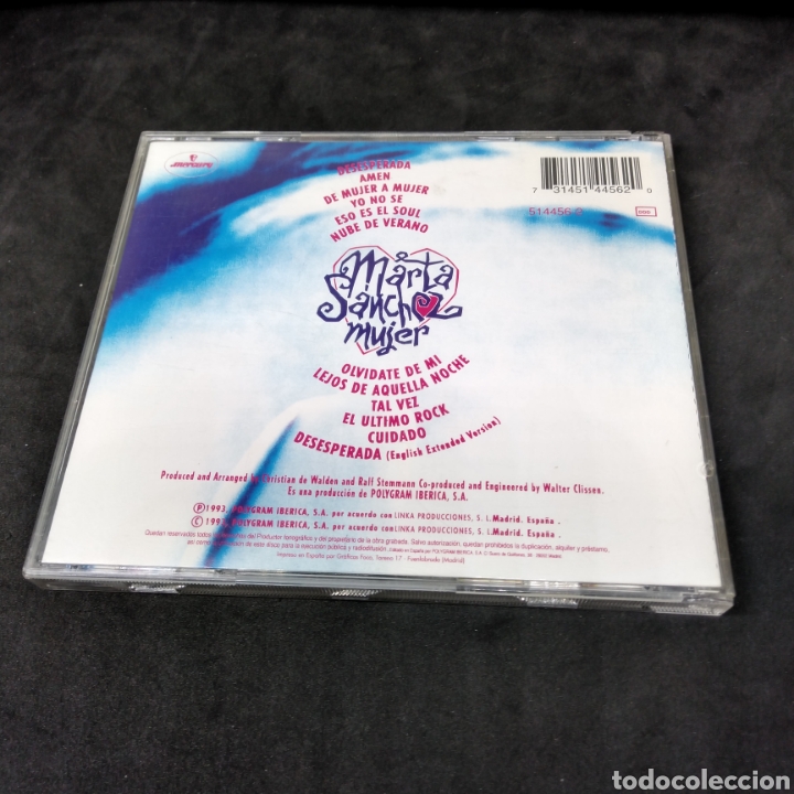 CDs de m&uacute;sica: MARTA S&Aacute;NCHEZ - MUJER - 1993 - CD - Foto 2