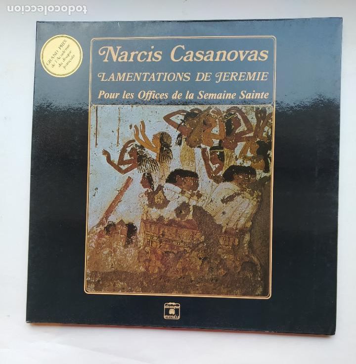 CDs de M&uacute;sica: NARCIS CASANOVAS. LAMENTATIONS DE JEREMIE. POUR LES OFFICES DE LA SEMAINE SAINTE. LP. TDKLP3