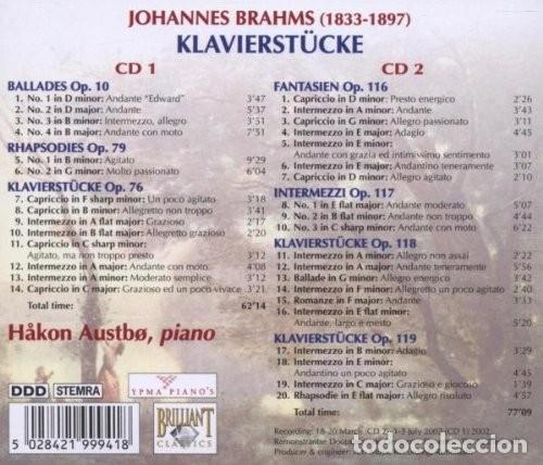 CDs de m&uacute;sica: Brahms / H&aring;kon Austb&oslash; - Klavierst&uuml;cke - 2x CD - Foto 2