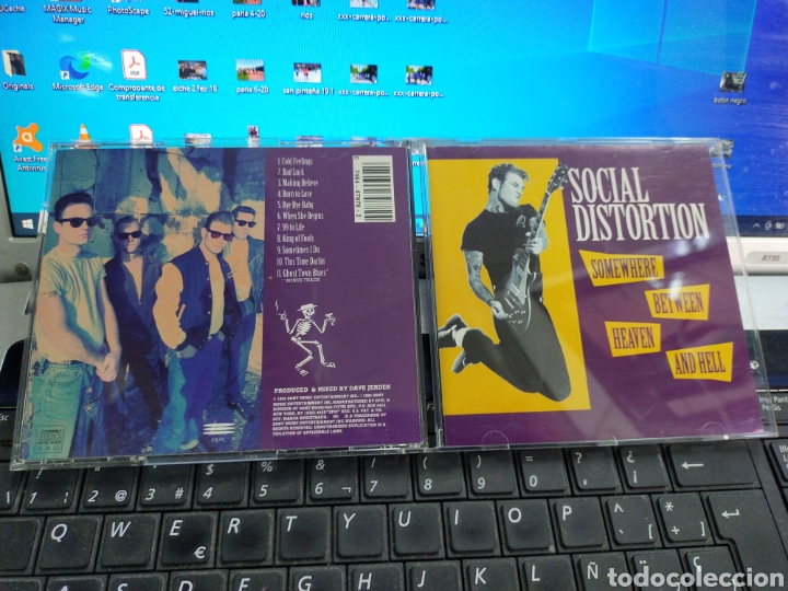 CDs de m&uacute;sica: Social distortion CD somewhere between Heaven and hell 1992 - Foto 1