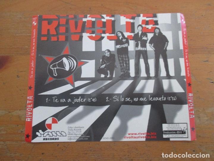 CDs de m&uacute;sica: RIVOLTA TE VA A JODER +1 CD SINGLE TRALLA RECORDS 2002 CON HOJA PROMOCIONAL - Foto 2