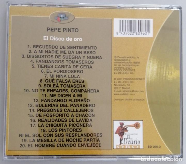 CDs de m&uacute;sica: PEPE PINTO - EL DISCO DE ORO - Foto 2
