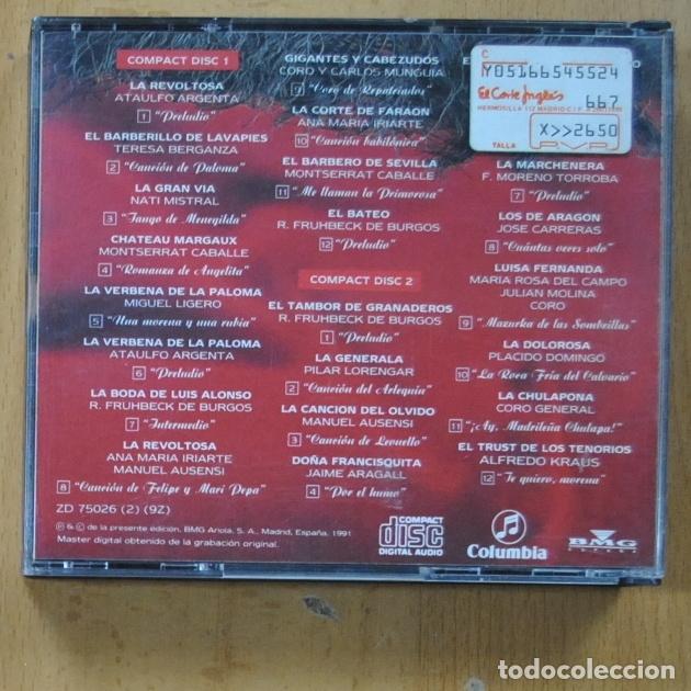 CDs de m&uacute;sica: VARIOUS - LOS 24 GRANDES EXITOS DE LA ZARZUELA - Foto 2