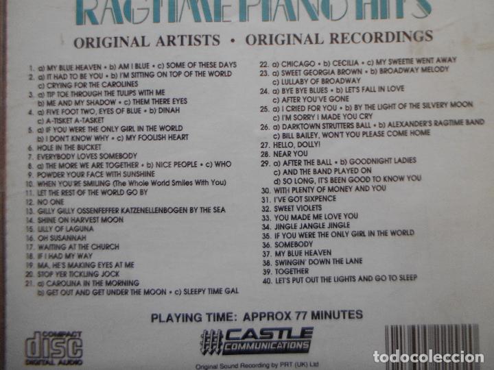 CDs de m&uacute;sica: CD RAGTIME PIANO HITS (P6) - Foto 2
