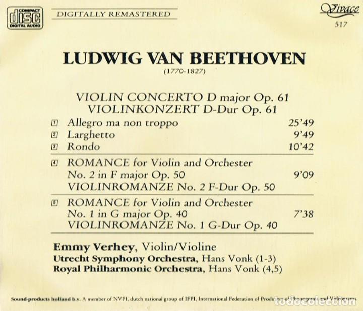 CDs de m&uacute;sica: BEETHOVEN VIOLIN CONCERTO ROMANCES (CD) - Foto 2