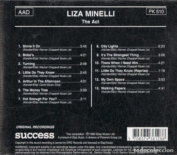 CDs de m&uacute;sica: LIZA MINNELLI &uml;THE ACT&uml; (CD) - Foto 2