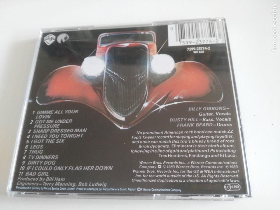CDs de m&uacute;sica: CD DE ZZ TOP - ELIMINATOR -1983 - Foto 3
