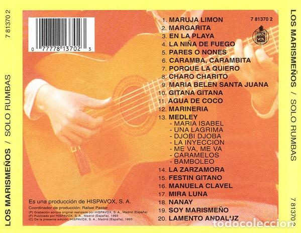 CDs de m&uacute;sica: Los Marisme&ntilde;os - Solo Rumbas - CD - Foto 2