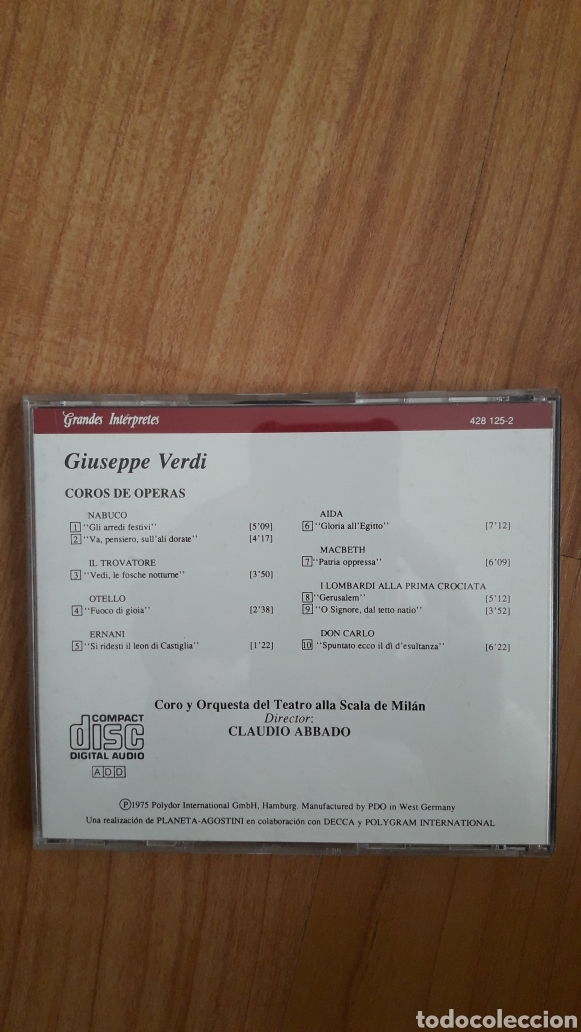 CDs de m&uacute;sica: GIUSEPPE VERDI. CLAUDIO ABBADO - Foto 2