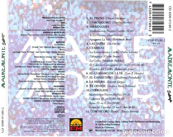 CDs de m&uacute;sica: Madremonte - Salvaje - CD - Foto 2