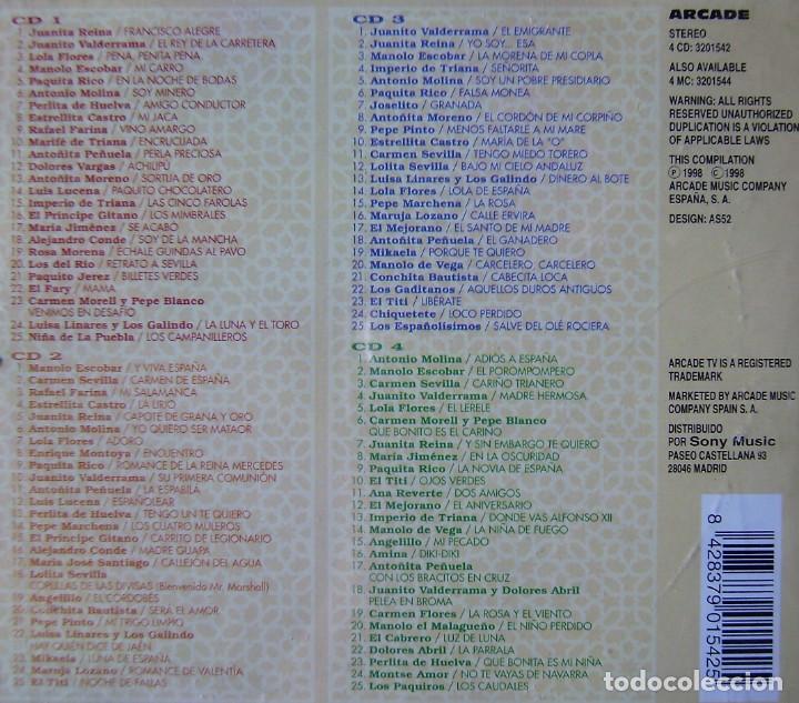 CDs de m&uacute;sica: LOS 100 MAYORES EXITOS DE LA COPLA...VV.AA...4 CD&acute;S - Foto 2