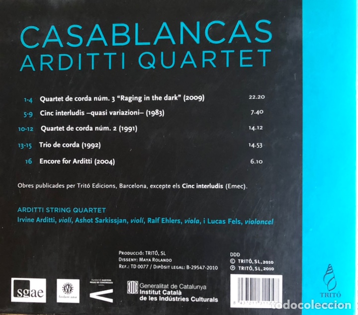 CDs de m&uacute;sica: Benet Casablancas, Arditti Quartet. - Foto 2