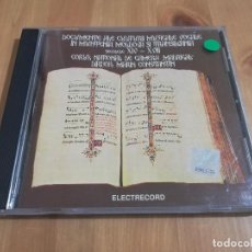 CDs de Música: DOCUMENTS OF VOCAL CULTURE IN WALLACHIA, MOLDOVA AND TRANSYLVANIA (14TH - 18TH CENTURY) CD