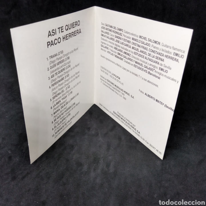 CDs de m&uacute;sica: PACO HERRERA - AS&Iacute; TE QUIERO - CD - 1992 - Foto 5