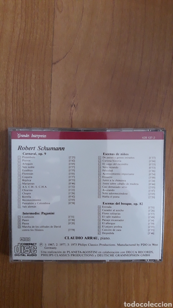 CDs de m&uacute;sica: ROBERT SCHUMANN. CLAUDIO ARRAU - Foto 2