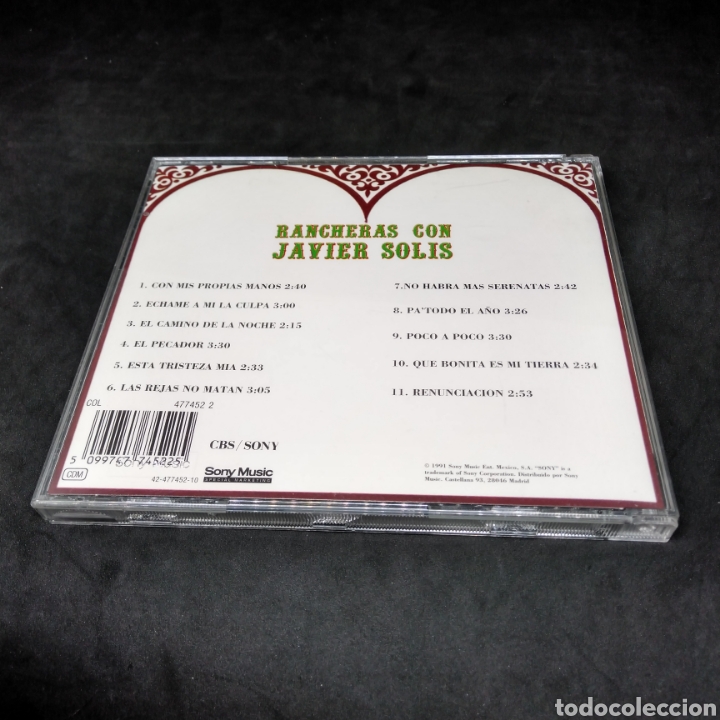 CDs de m&uacute;sica: JAVIER SOLIS - RANCHERAS CON SOLIS - CD - 1991 - Foto 2
