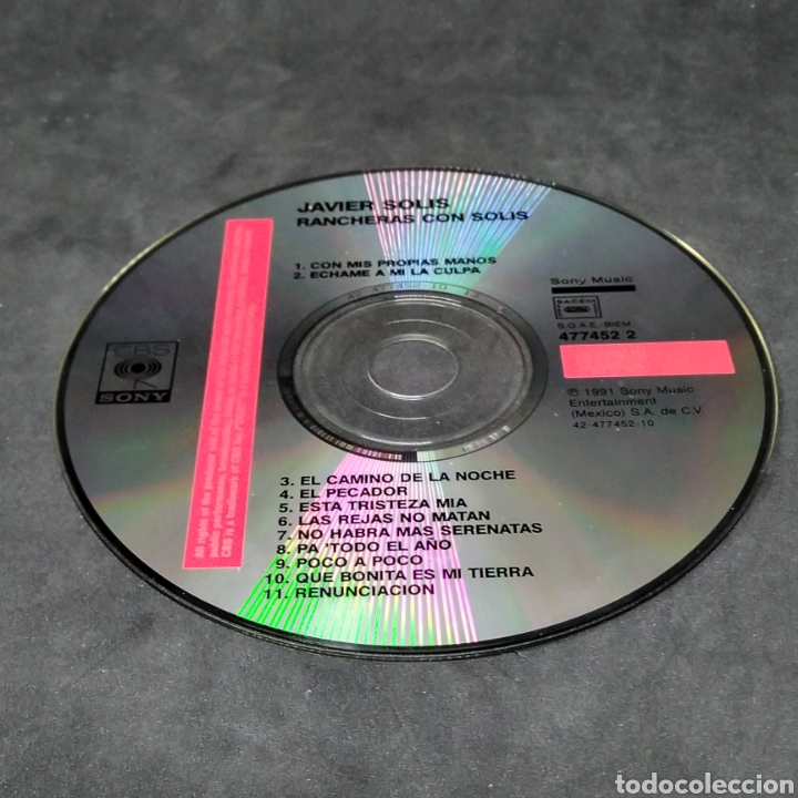 CDs de m&uacute;sica: JAVIER SOLIS - RANCHERAS CON SOLIS - CD - 1991 - Foto 7