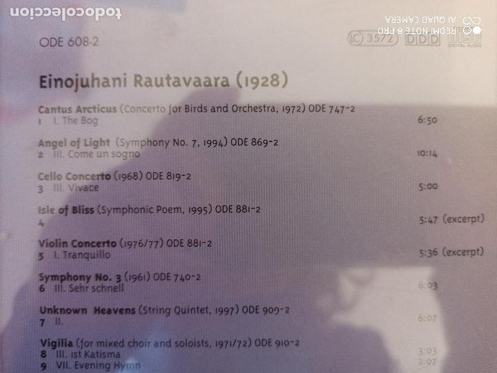 CDs de m&uacute;sica: CD RAUTAVAARA - ANGELS AND BEYOND (5C) - Foto 3