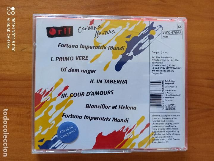 CDs de m&uacute;sica: CD WARNING! - CARMINA BURANA (5J) - Foto 2