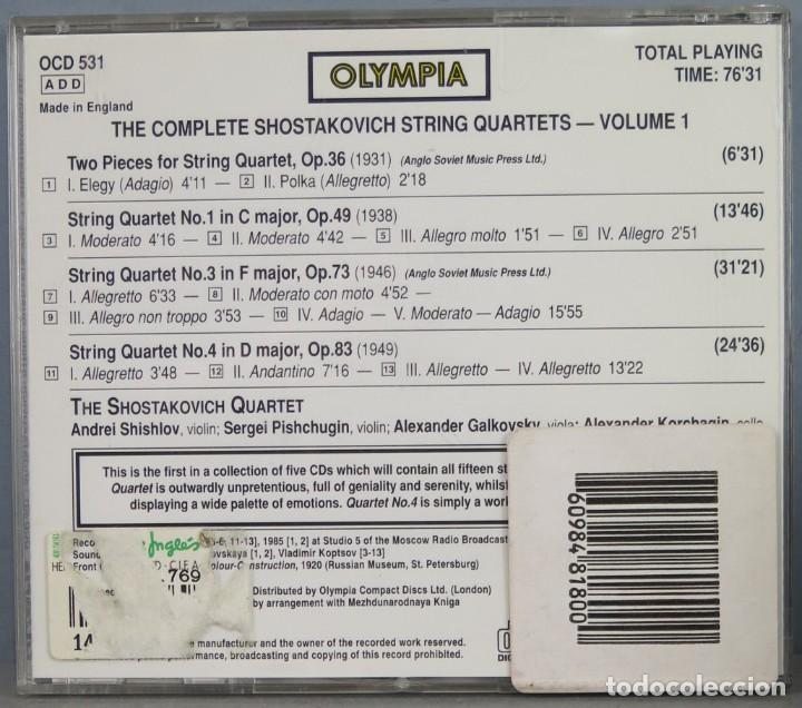 CDs de m&uacute;sica: CD. THE COMPLETE SHOSTAKOVICH STRING QUARTETS. VOLUME I - Foto 2