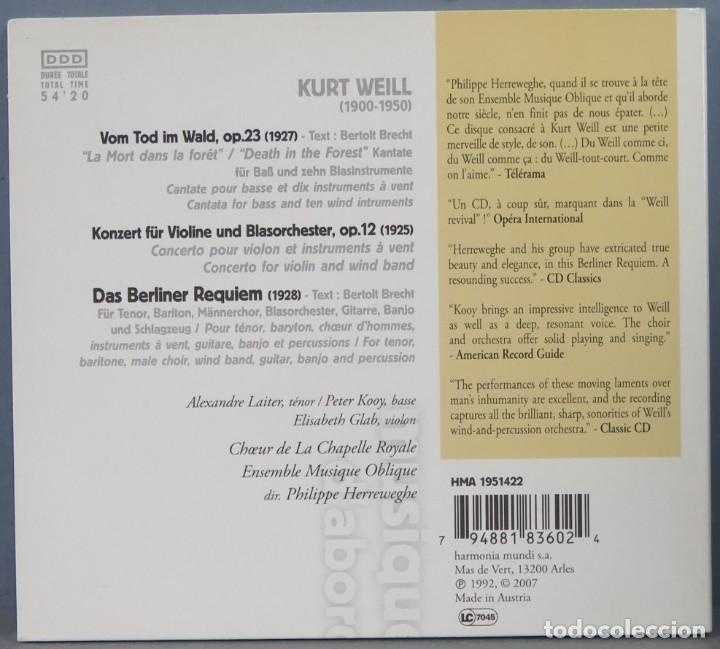 CDs de m&uacute;sica: CD. BERLINER REQUIEM. WEILL - Foto 2