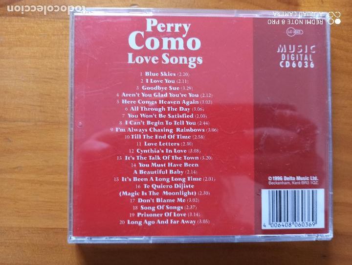 CDs de m&uacute;sica: CD PERRY COMO - LOVE SONGS (5R) - Foto 2