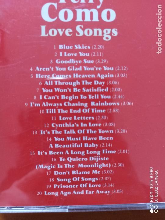 CDs de m&uacute;sica: CD PERRY COMO - LOVE SONGS (5R) - Foto 3