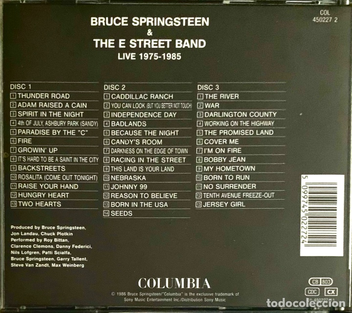 CDs de m&uacute;sica: Bruce Springsteen. Live 1975-1985. 3 CDs. - Foto 2