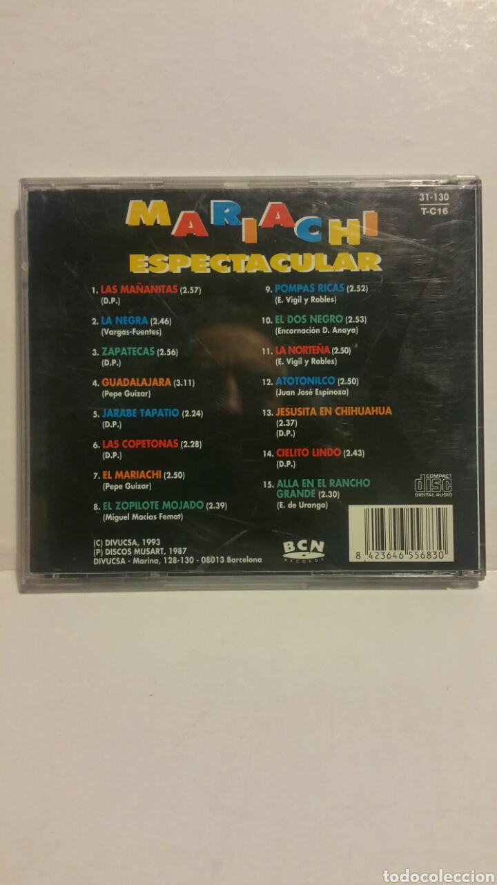 CDs de m&uacute;sica: Mariachi, espectacular. Cd - Foto 2