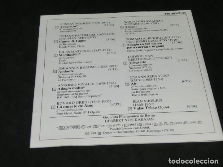 CDs de m&uacute;sica: ADAGIO - KARAJAN - 1994 - CD - DEFECTUOSO - Foto 4