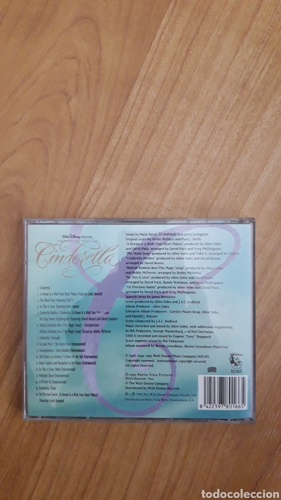 CDs de m&uacute;sica: BSO CINDERELLA. WALT DISNEY - Foto 2