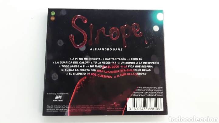CDs de m&uacute;sica: CD + LIBRETO - ALEJANDRO SANZ - SIROPE 2015 - COMO NUEVO - Foto 3