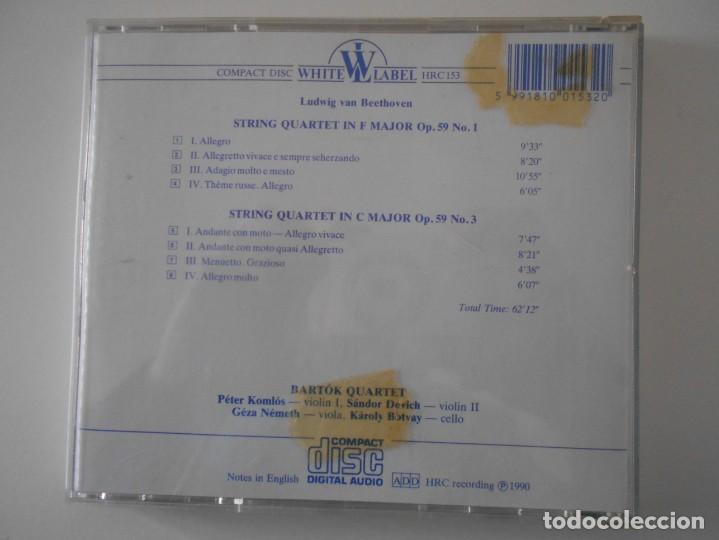 CDs de m&uacute;sica: BEETHOVEN. STRING QUARTETS. OP. 59 N&ordm; 1 Y 3. COMPACTO WHITE LABEL. - Foto 2