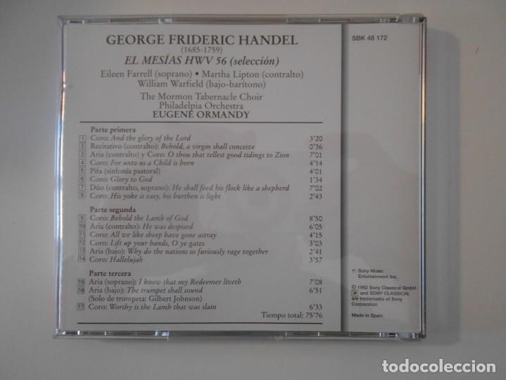 CDs de m&uacute;sica: HANDEL. MESSIAH. (HIGHLIGHTS). COMPACTO SONY CLASSICAL. EUGENE ORMANDY. - Foto 2