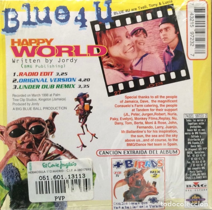CDs de m&uacute;sica: Blue4u. Happy World. CD Single. - Foto 2