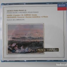 CDs de Música: MUSICA PARA PIANO. (I). SOLER: 8 SONATAS. M. ALBENIZ: SONATA. GRANADOS: GOYESCAS. ESCENAS ROMANTICAS. Lote 261349655